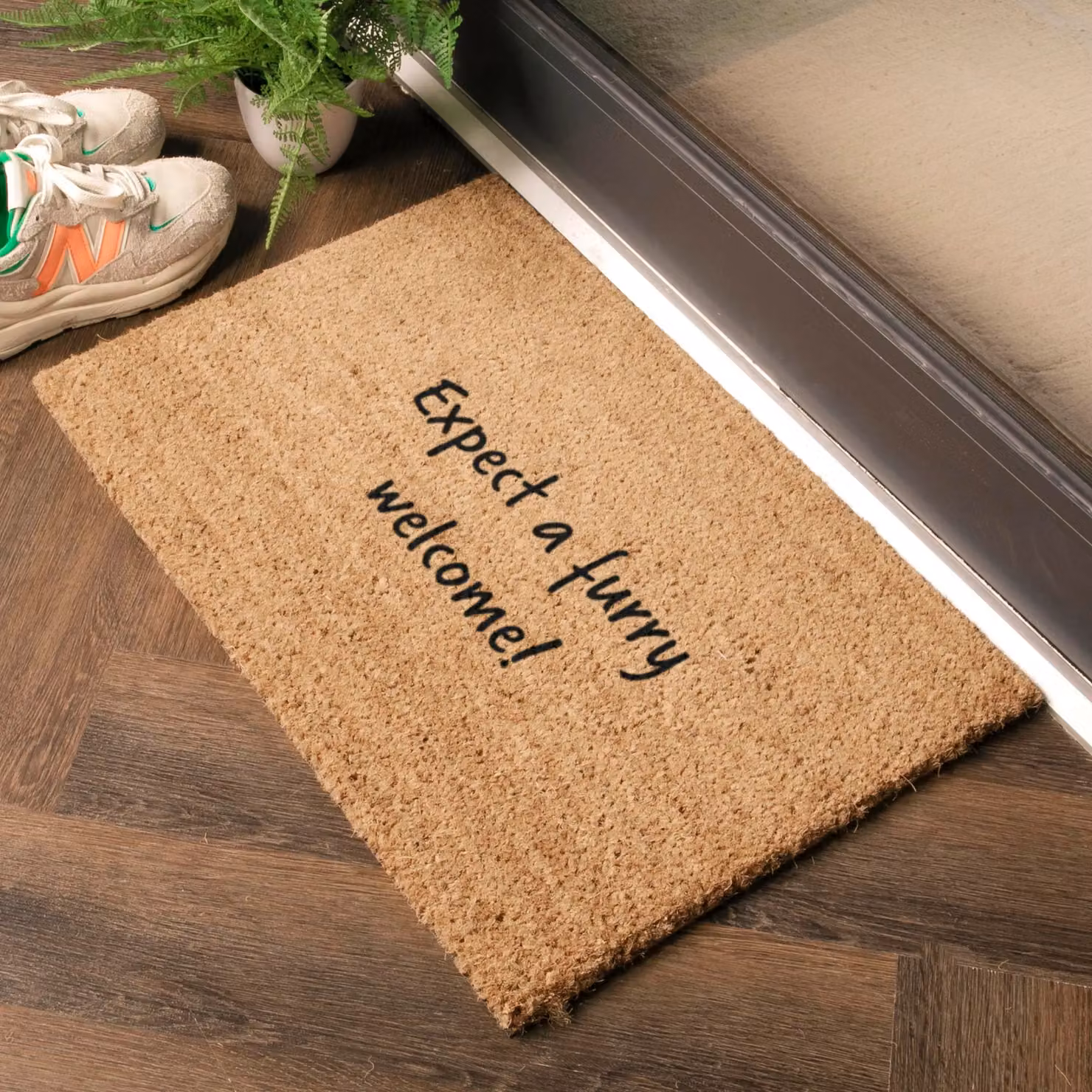 Artsy Mats Expect a Furry Welcome Coir Doormat in Brown, W: 60 cm, D: 40 cm – 2
