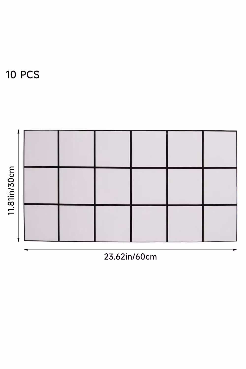 Living and Home 10pcs White Geometric PVC Lattice Peel and Stick Wall Tile Stickers for Bathroom, Kitchen and Living Room – 2