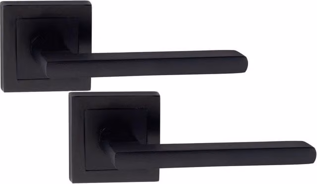 Golden Grace Matt Black Door Handle Set, 6 Pairs