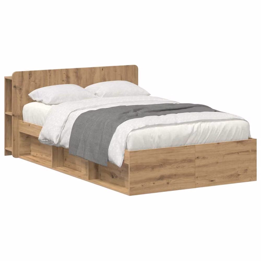 Berkfield Home Artisan Oak Bed Frame with Storage Drawers, Brown, W/D/H: 120 x 200 x 80 cm – 2