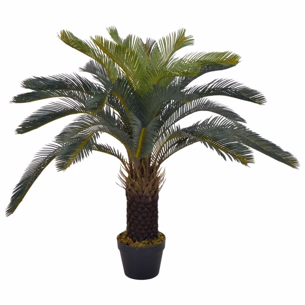 Berkfield Home Artificial Cycas Palm Plant with Pot, Green, Height: 90 cm – 2