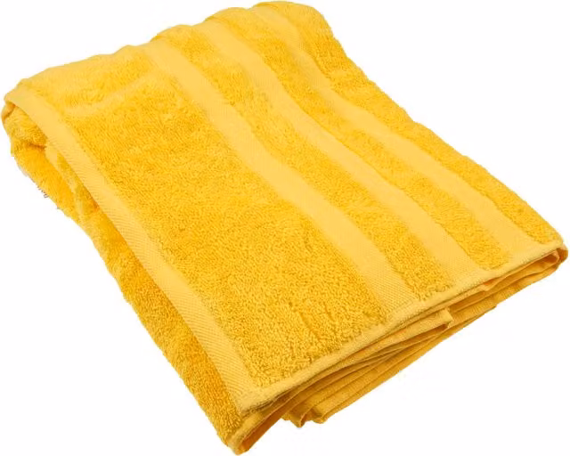 Divante Fluffy Cotton Terry Hand Towel in Ochre Yellow and Orange