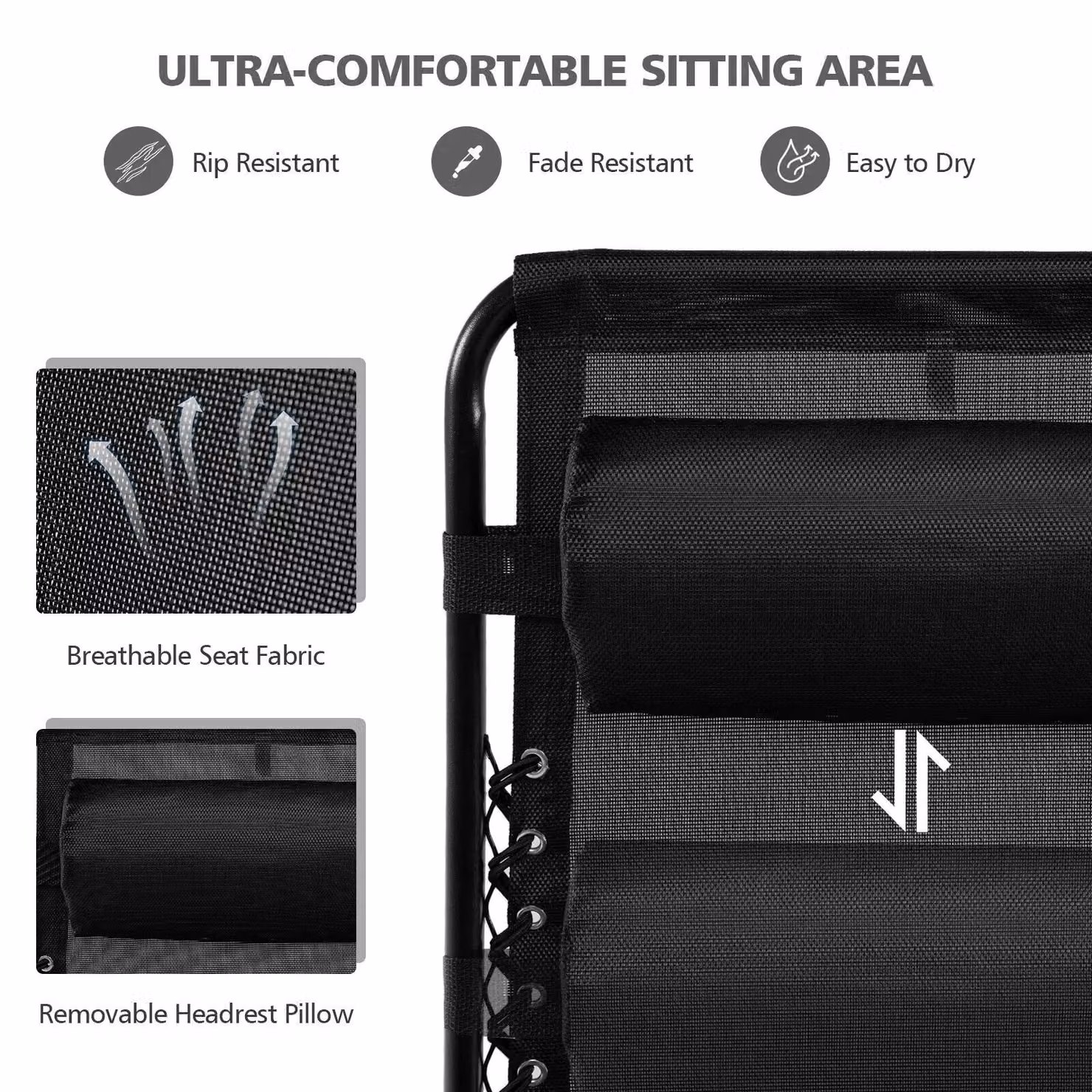 Costway Set of 2 Black Folding Zero Gravity Outdoor Patio Recliners with Adjustable Headrests and Side Trays – 6