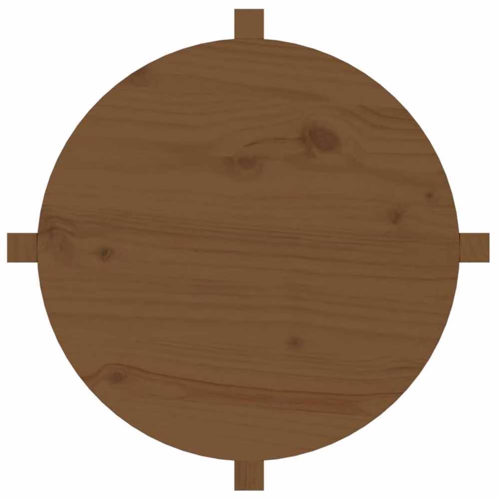 Berkfield Home Round Solid Wood Pine Coffee Table, Honey Brown, W: 62.5 cm, H: 45 cm – 5