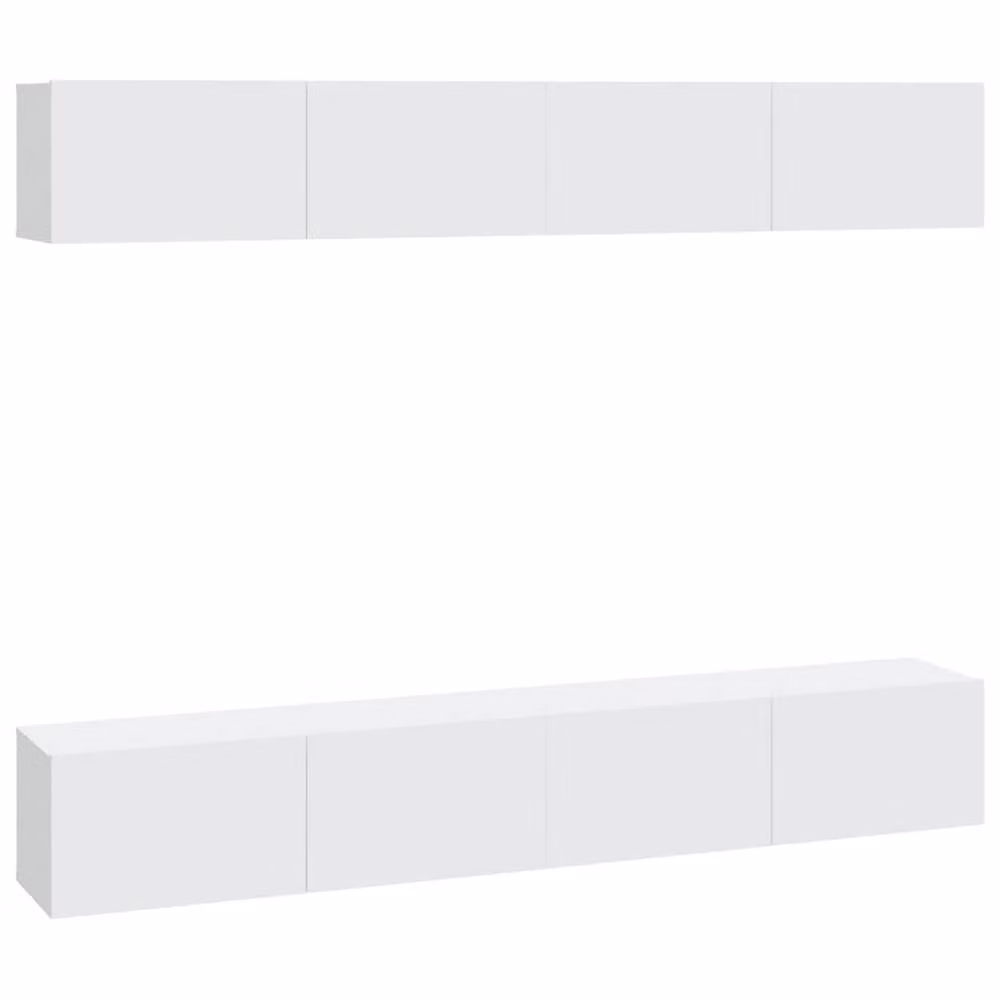 Berkfield Home Set of 4 White Wall TV Cabinets, W/D/H: 100 x 30 x 30 cm – 2