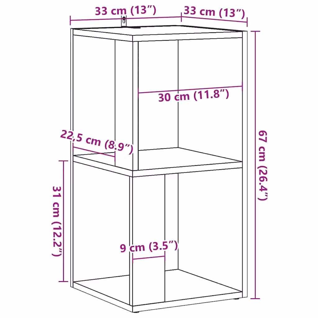 Berkfield Home Classic Corner Cabinet in Brown, W/D/H: 33 x 33 x 67 cm – 5