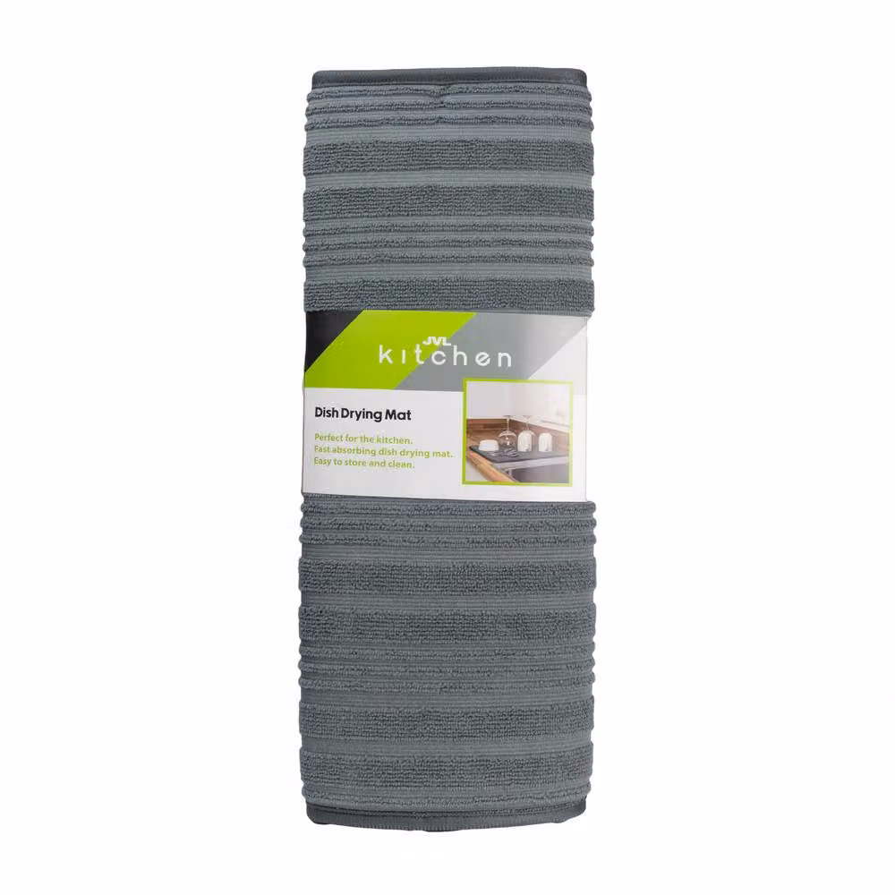 JVL Sesha Absorbent Microfibre Dish Drying Mat in Grey – 4
