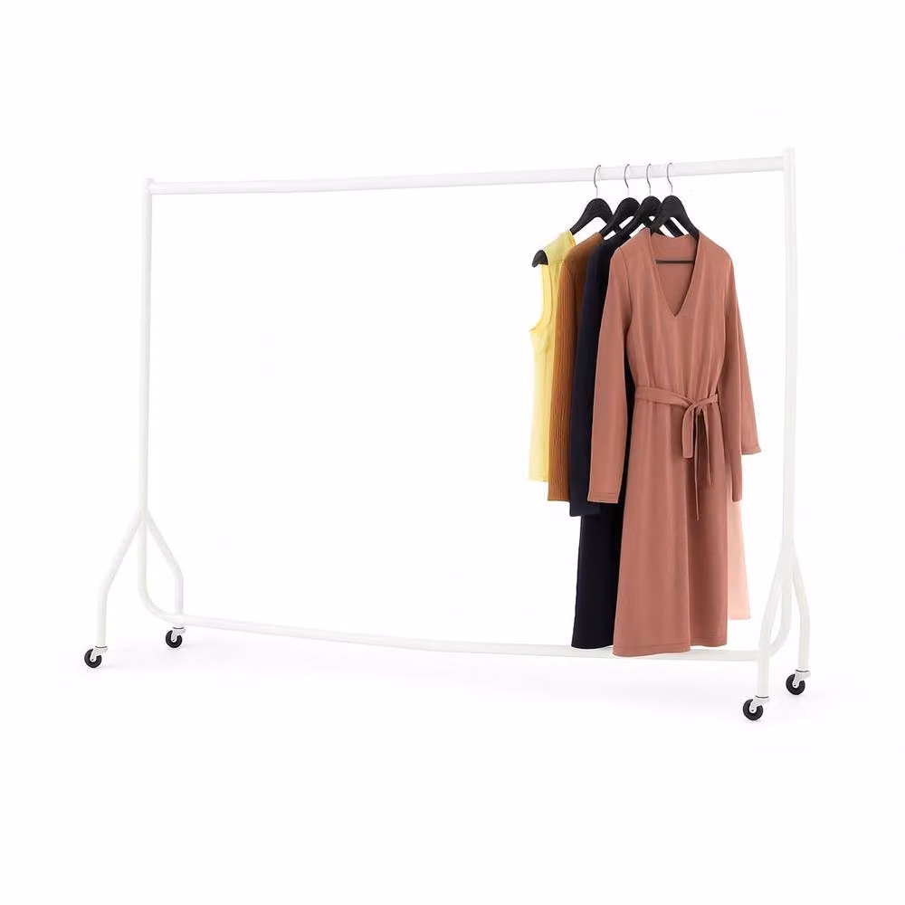 House of Home Heavy Duty Metal Clothes Rail in Matt White – 2