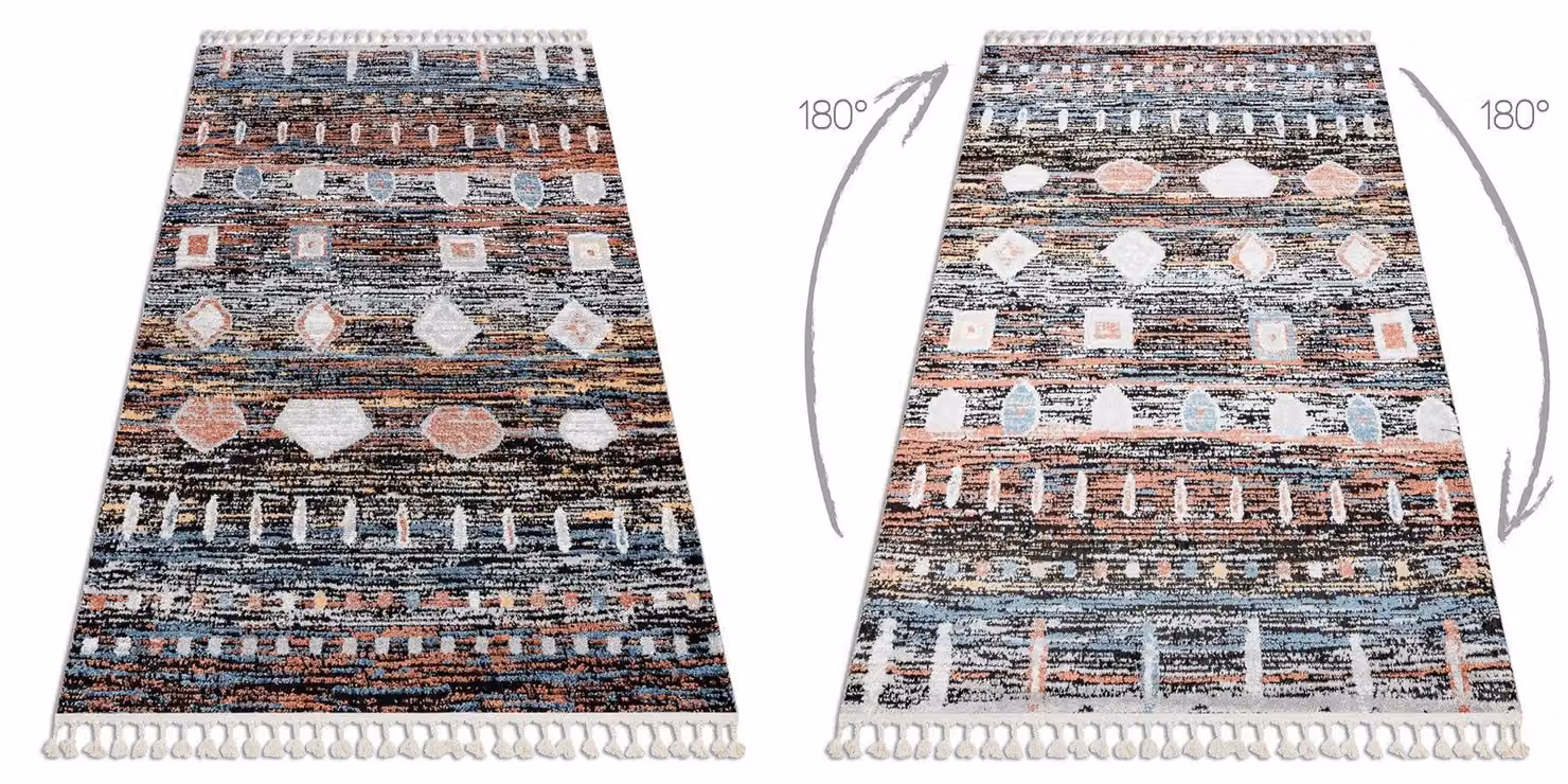 RugsX Modern Belle Rectangular Rug in Black and Multicolour, W: 80 cm, L: 150 cm – 2