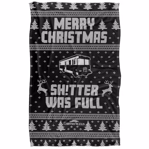 LOGOVISION Christmas Vacation Super Soft Fleece Throw Blanket, Multicolour, W: 91 cm, D: 147 cm