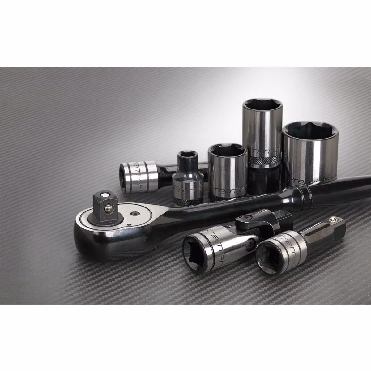 Loops Black Series 28pc Deep Socket and Ratchet Handle Set, 1/2 inch Sq Drive, 6 Point Metric, Chrome Vanadium Steel – 3