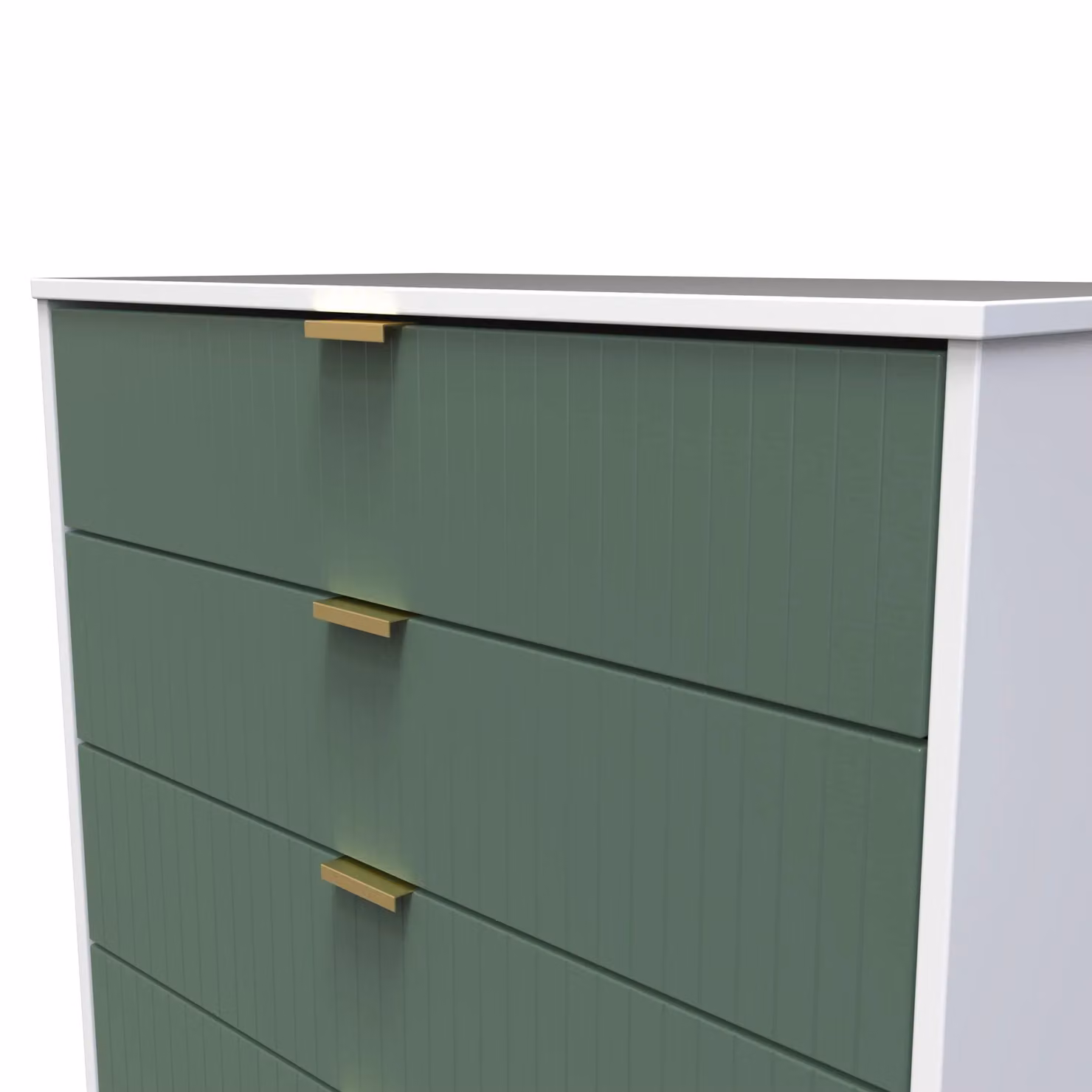 Ready Assembled 2 U Bexley 4 Drawer Chest in Green and Gold – 3