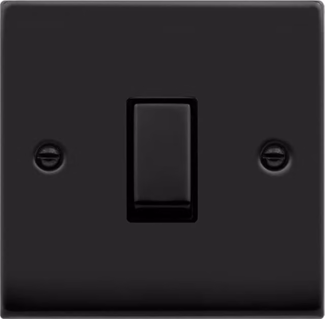 SE HOME Black 1 Gang 2 Way Flush Light Switch
