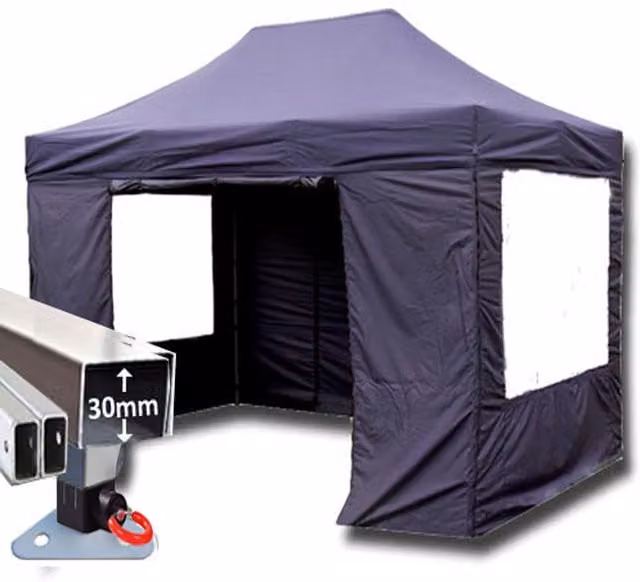 Trader Max 3 x 4.5m Instant Pop Up Gazebo in Blue with Window