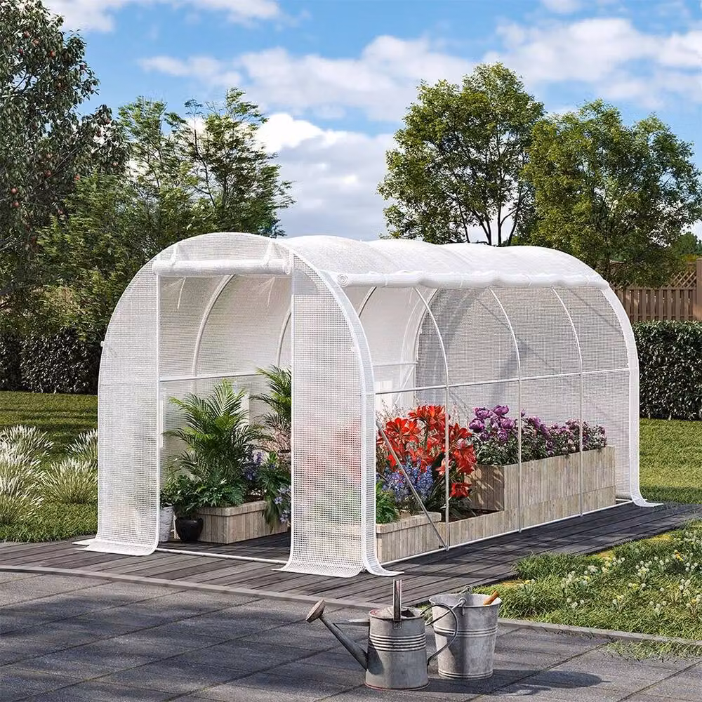 Kelvenix Walk in Polytunnel Greenhouse with Steel Frame in Clear, W/D/H: 4 x 3 x 2 m – 3