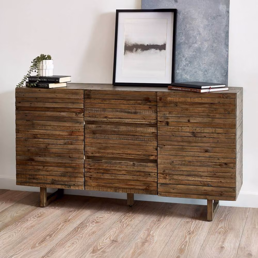 Cheshire Premium Glenmore Rustic Wood Sideboard in Beige and Brown – 3