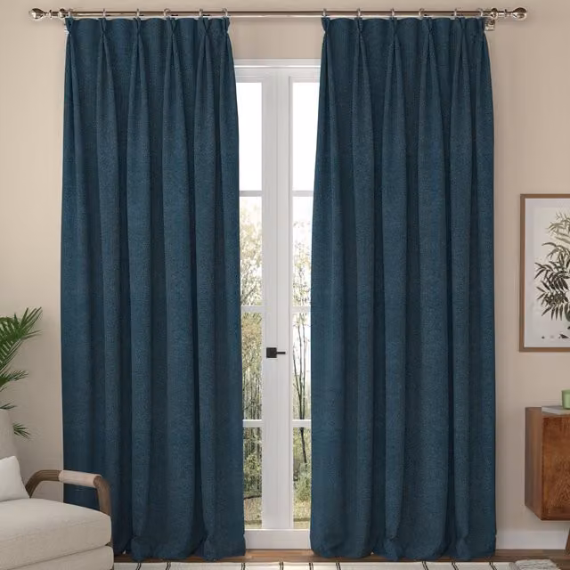 ANTE DECOR Aurora Made To Measure Blackout Curtains in Deep Blue
