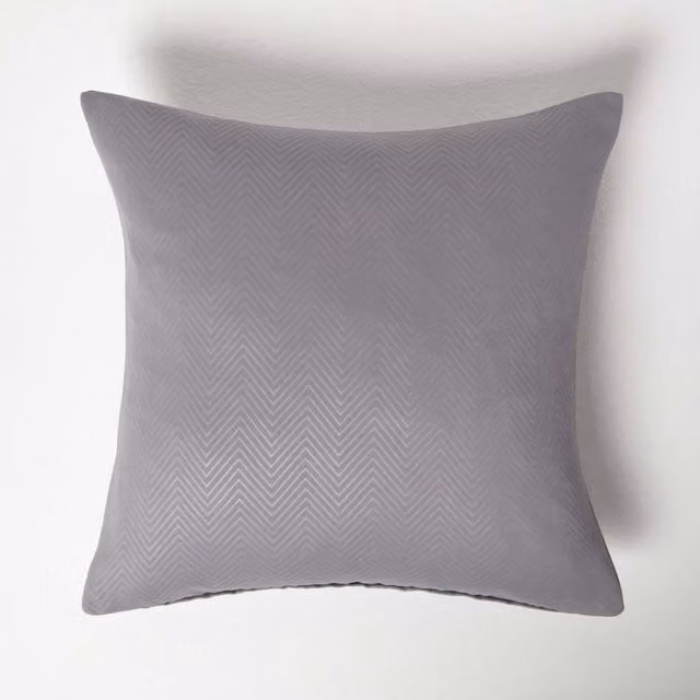 Homescapes Grey Graphic Square Cushion Cover