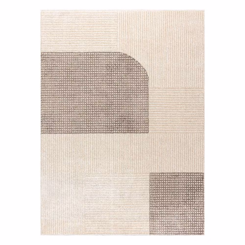 RugsX Fusion Geometric Modern Rug in Yellow and Beige, W: 200 cm, D: 290 cm