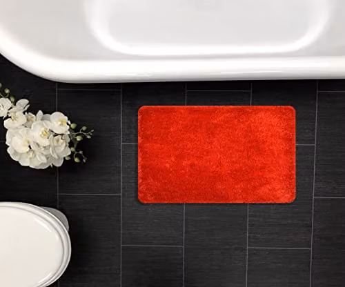 Allure Bath Fashions Bling Microfibre Non-Slip Sparkly Bath Mat in Red, W: 50 cm, D: 80 cm – 4
