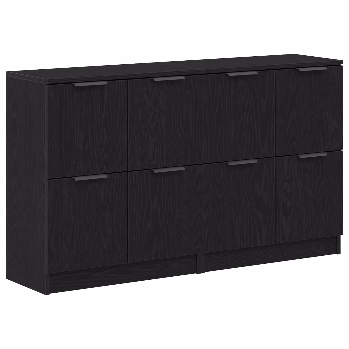Berkfield Home Set of 2 Modern Black Oak Sideboards in Engineered Wood, W/D/H: 60 x 30 x 70 cm – 2