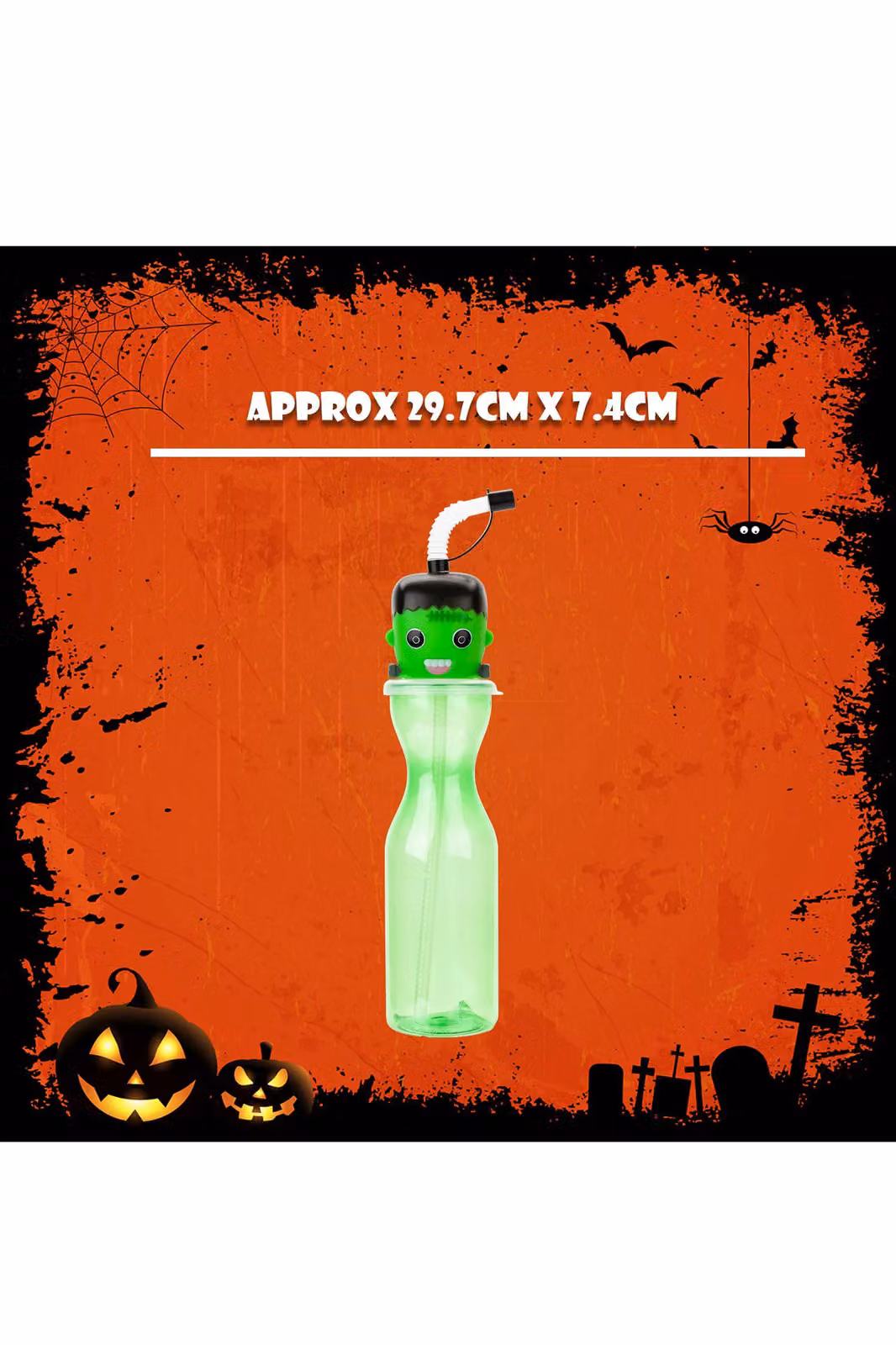VFM e-Store Halloween Pumpkin Bottle, Green, 500ml – 2