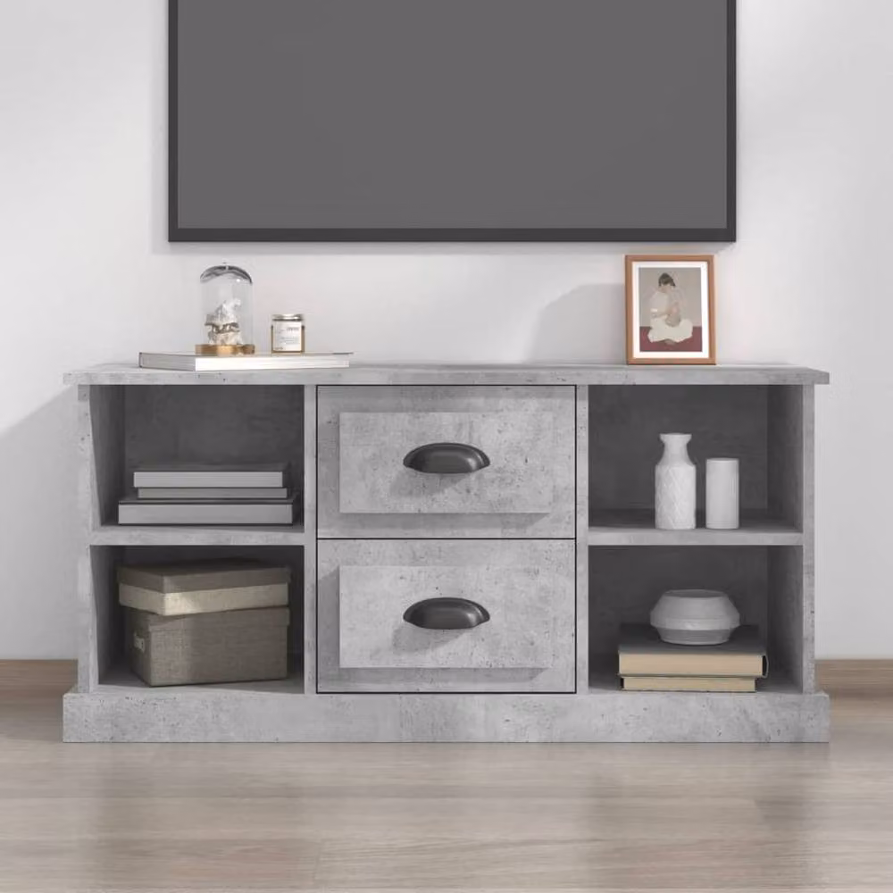 Berkfield Home TV Cabinet in Concrete Grey, W/D/H: 99.5 x 35.5 x 48 cm – 2