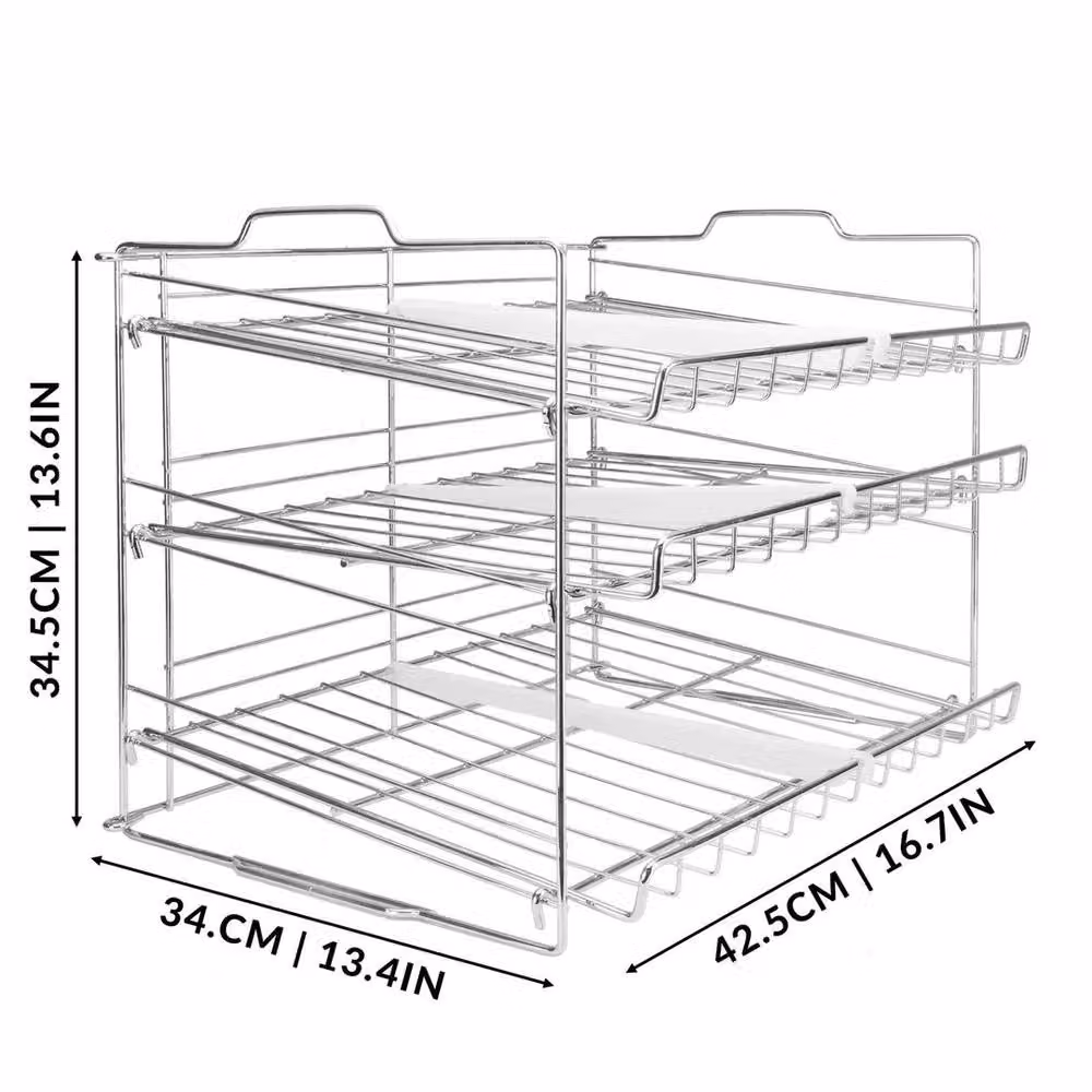 EONLION Stackable 3 Tier Can Rack Organizer and Dispenser in Silver – 2