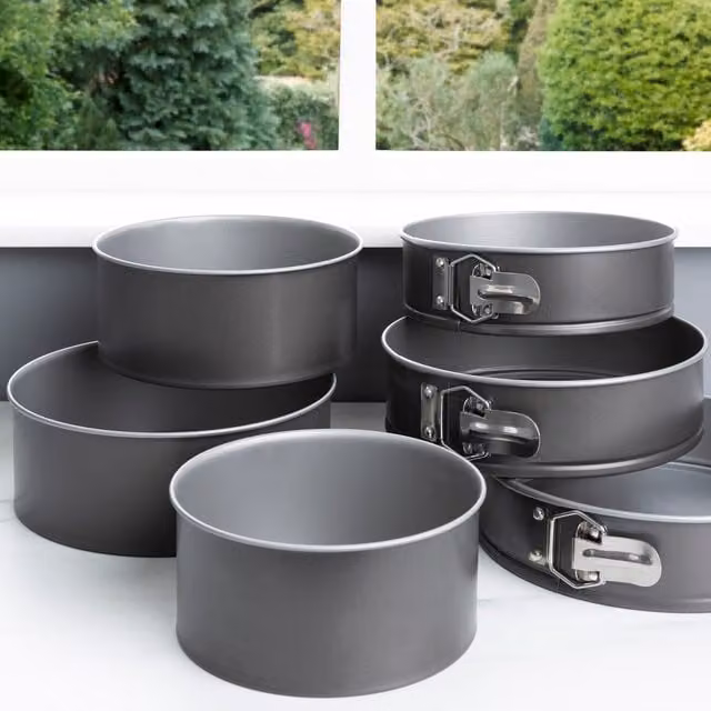 Wham Baker & Salt 6 Piece Non-Stick Round Springform and Cake Set in Silver – 1