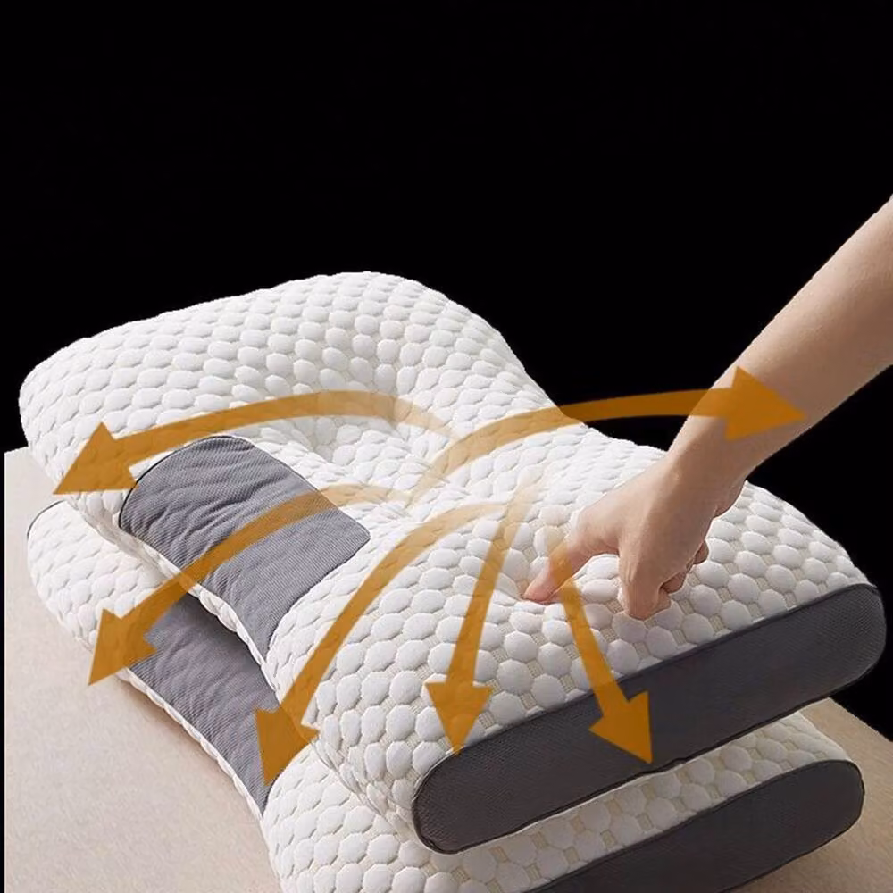 FLAVORA Ergonomic Cervical Orthopaedic Sleep Pillow in White, Cot Size – 3