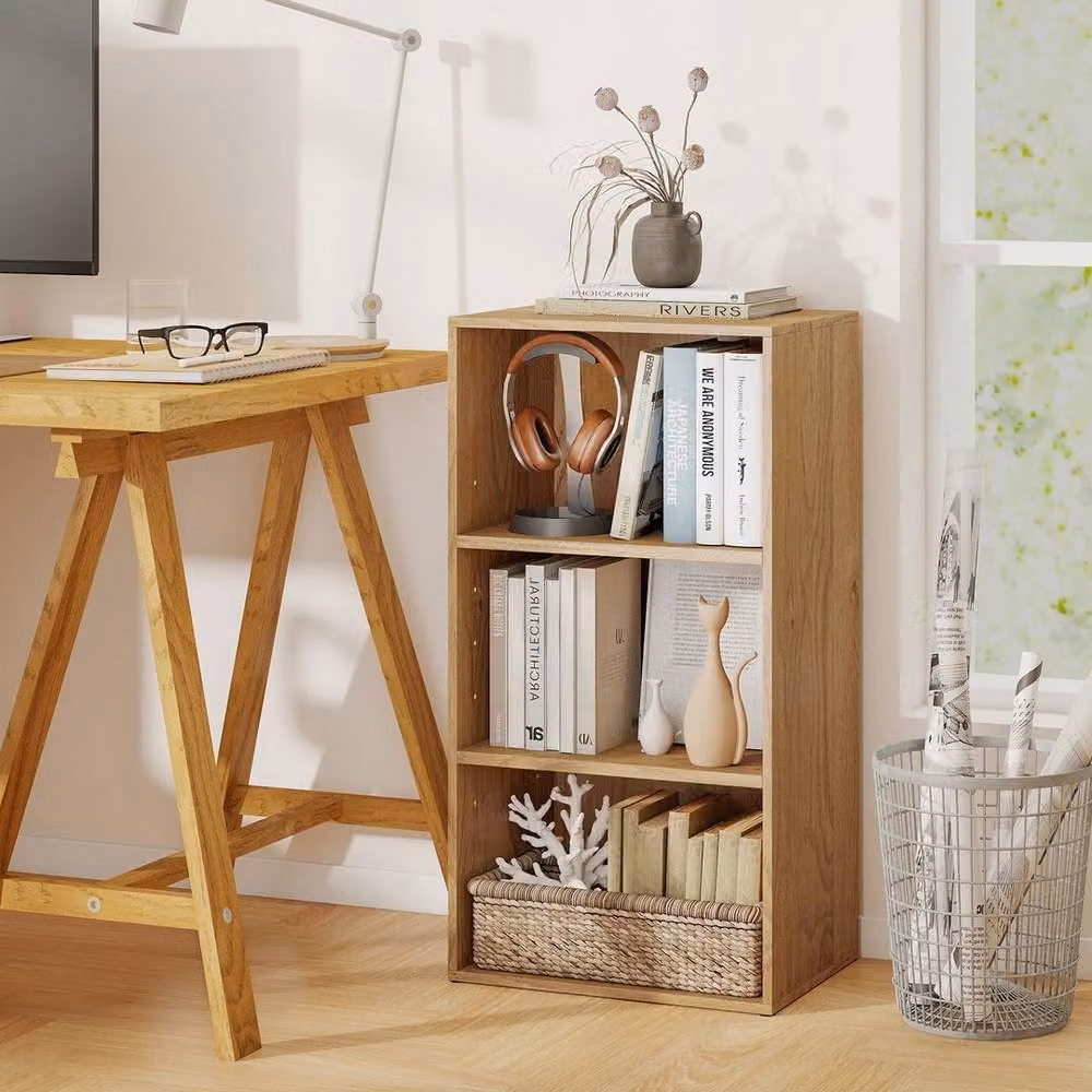 FORGEVIO Brown Cubby Storage Organizer with Adjustable Shelves and Back Panel, W/D/H: 80.0 x 29.5 x 29.5 cm – 3