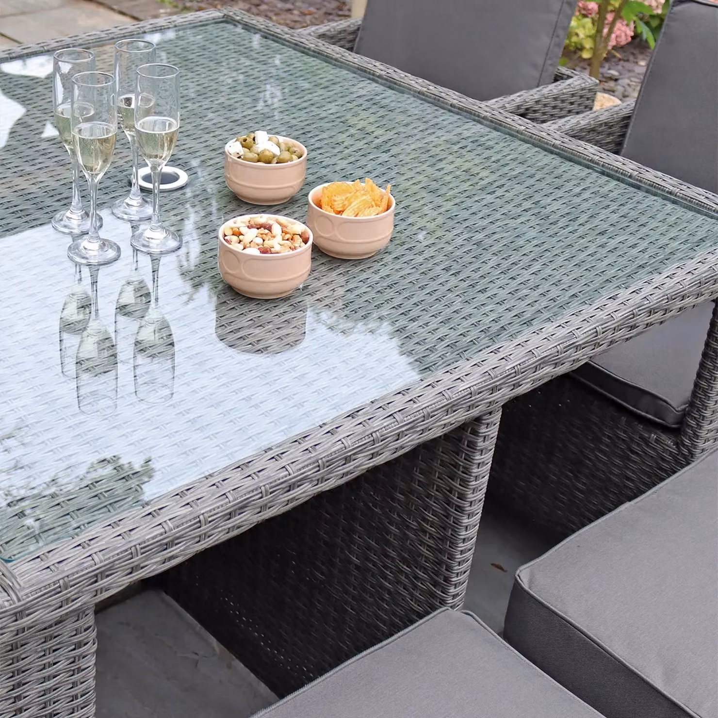 Royalcraft Paris 8 Seater Grey Rattan and Aluminium Cube Set – 3