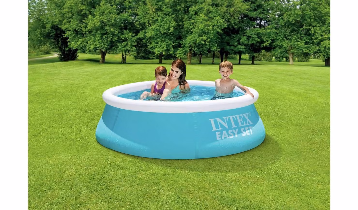 Intex Easy Set Round Inflatable Paddling Pool, Blue, 880L