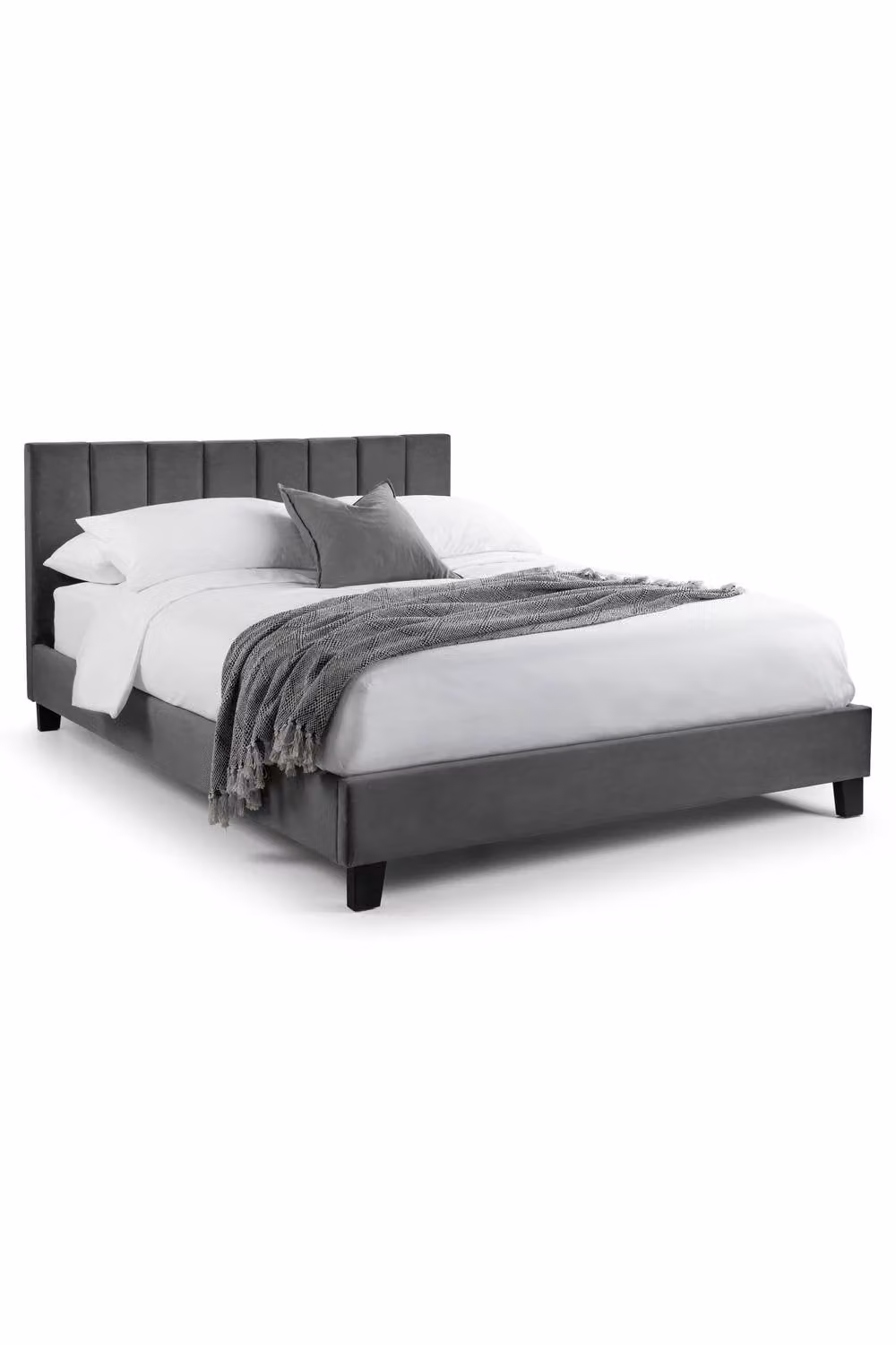 Julian Bowen Rosa Grey Velvet Upholstered Bed Frame W/D/H: 90 x 190 cm – 3
