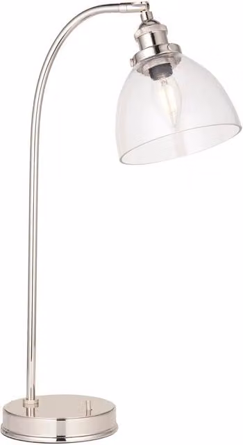 Loops Silver Table Lamp with Transparent Glass Dome Shade