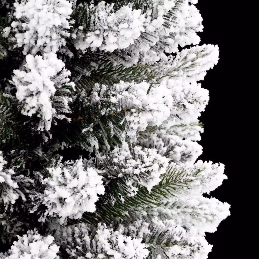 Berkfield Home Beautiful Slim Artificial Flocked Christmas Tree in White, Height: 120 cm – 4