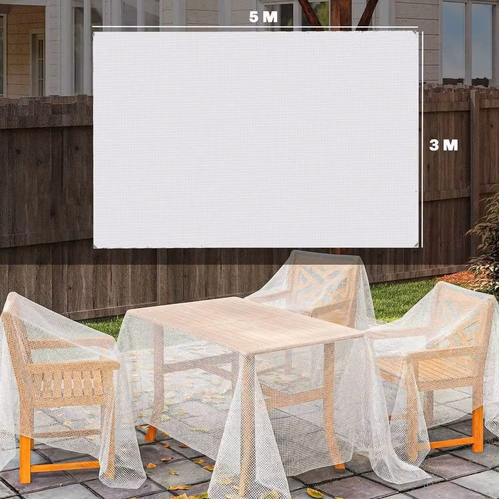 NESTLUNE Waterproof Tear-Resistant PE Tarpaulin, White, W: 100 cm, D: 15 cm – 2