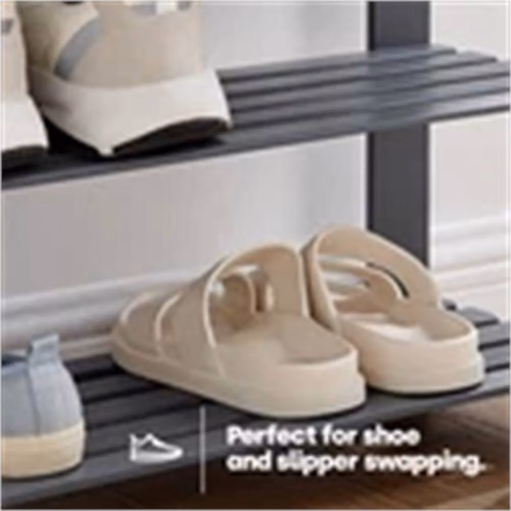 Nordara Bamboo 2 Tier Grey Shoe Rack – 4