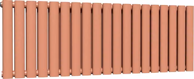 Lux Heat Oval Horizontal Double Steel Radiator in Orange, W: 114 cm, H: 40 cm