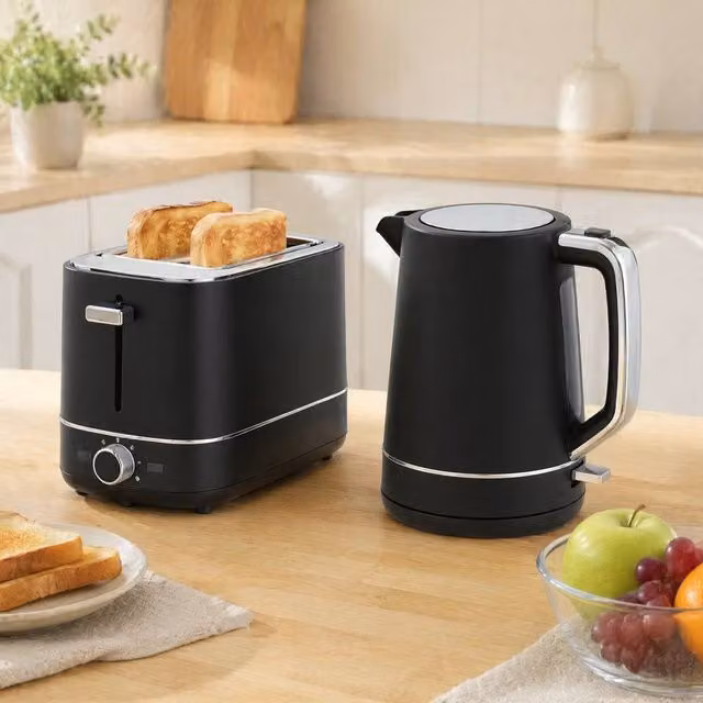 STILVORA Kettle and 2 Slice Toaster Set in Black – 1