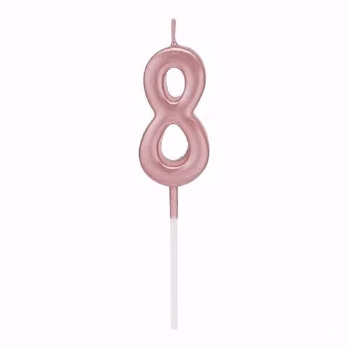 Shatchi Pink Number 8 Birthday Cake Topper Candle – 1