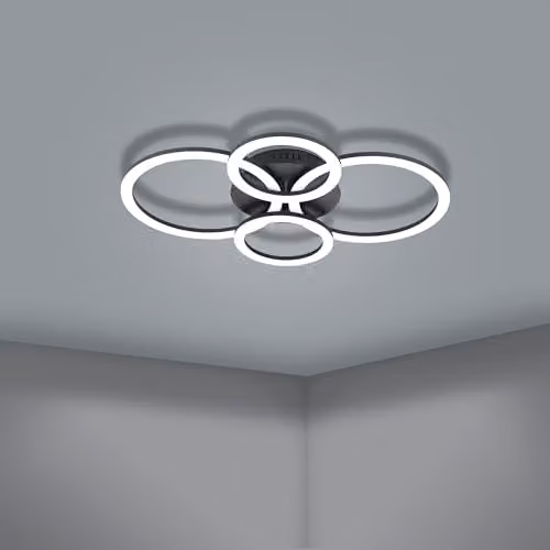 Eglo Connect.z Parrapos-Z Smart LED Ceiling Light, Black, W: 45 cm – 2