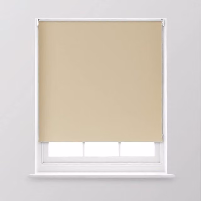 A.Unique Home Premium Trimmable Thermal Blackout Roller Window Blind, Natural, W: 120 cm, H: 170 cm