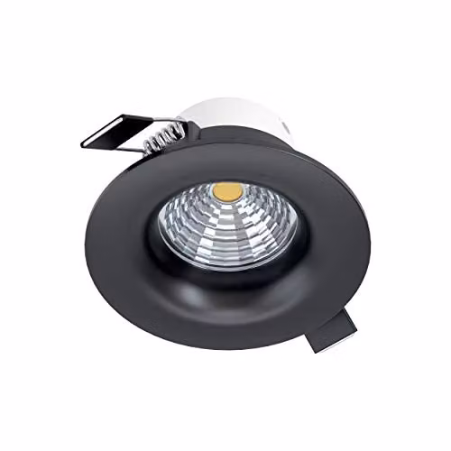 Loops Black Aluminium 6W LED Round Recessed Wall and Ceiling Flush Downlight – 1