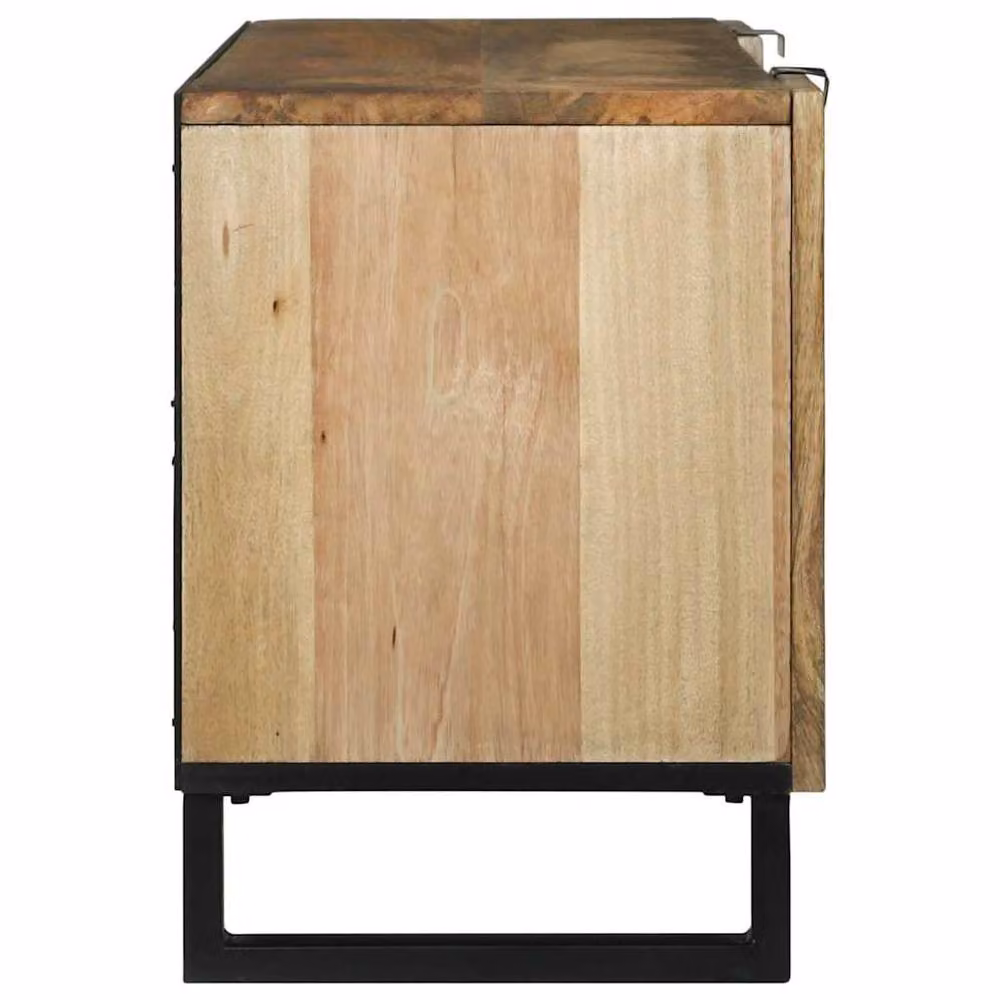 Berkfield Home Modern TV Cabinet in Brown Solid Mango Wood, W: 105 cm, D: 33.5 cm, H: 46 cm – 3