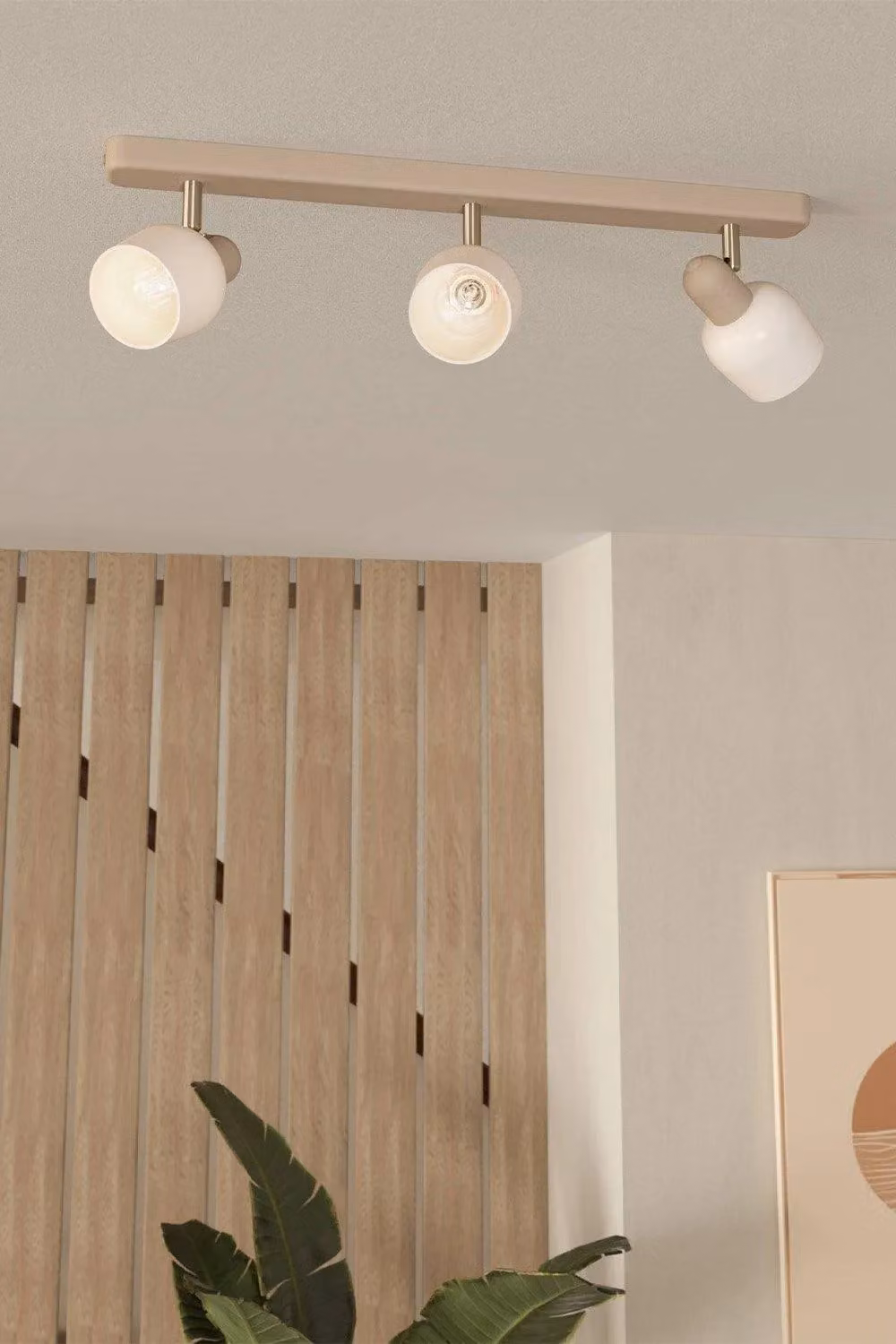 Eglo Corato Adjustable 3-Light Ceiling Spotlight in Sand and White with Glass and Metal Shades – 2