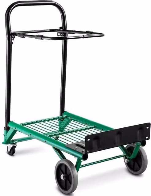 Havendro Heavy Duty Folding Convertible Hand Truck Dolly with TPR Wheels, Green