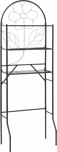 Berkfield Home Freestanding Metal Toilet Rack in Black, W/D/H: 60 x 33 x 174 cm