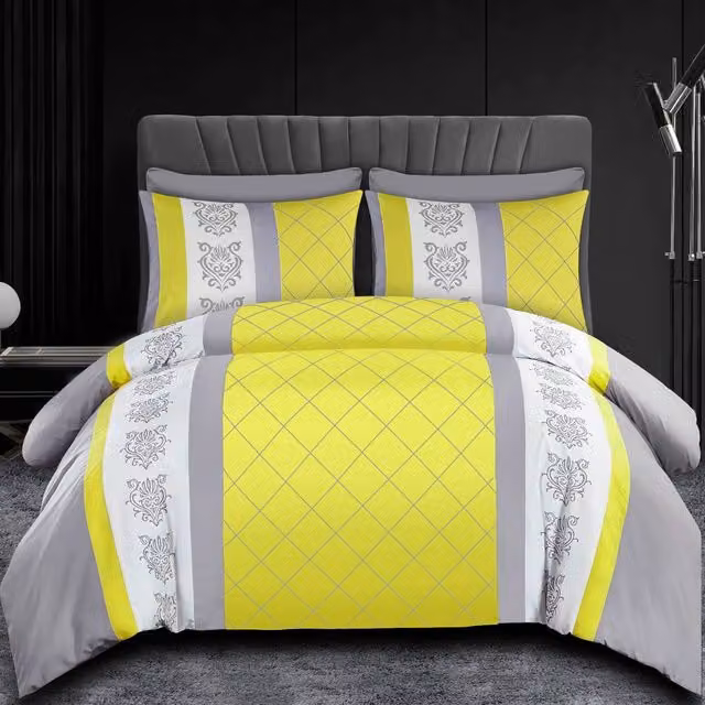 Lazzaro Home Bohemian Microfibre Duvet Cover, Yellow, W/D/H: 200 x 200 cm