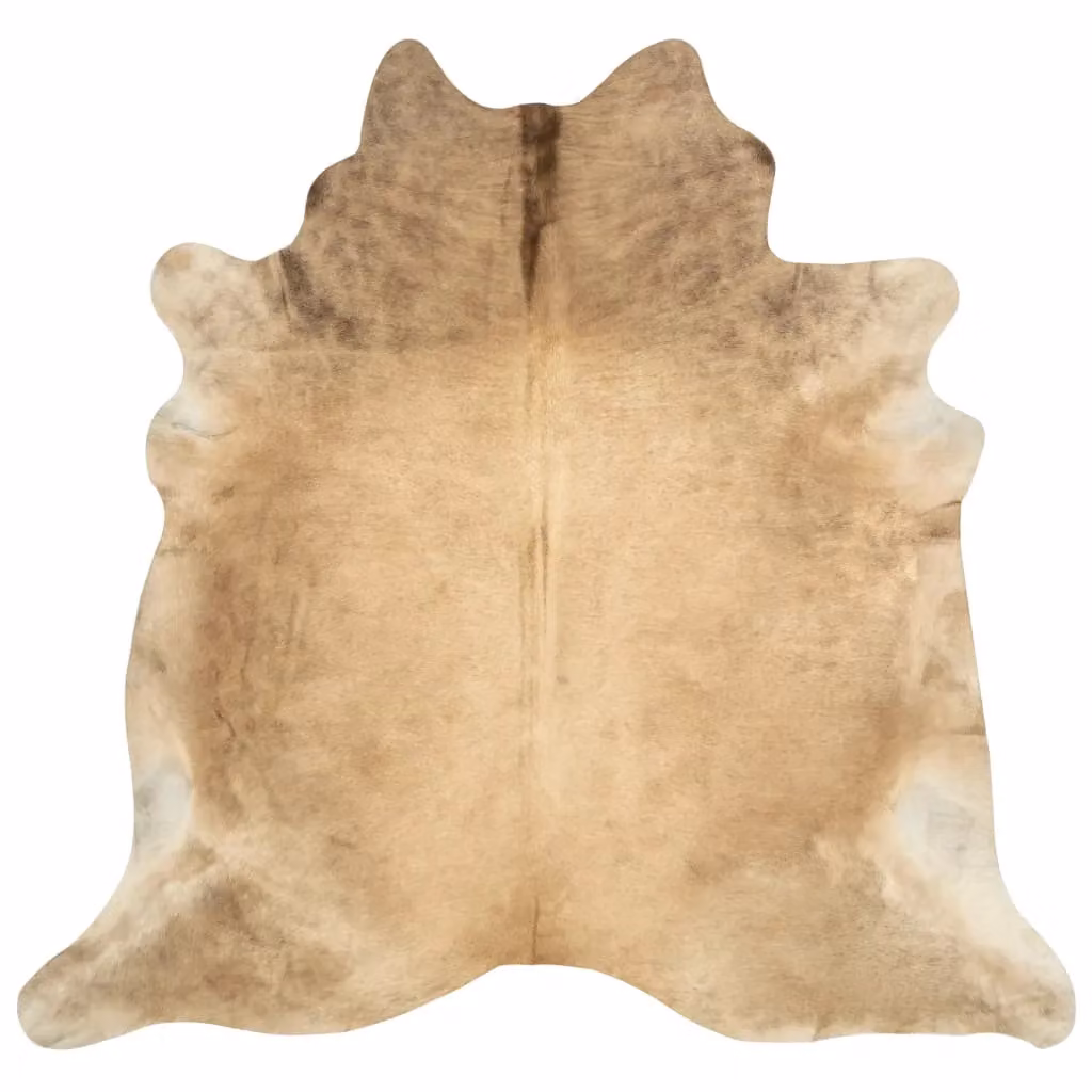 Berkfield Home Real Cow Hide Rug in Beige, Diameter: 100 cm – 2